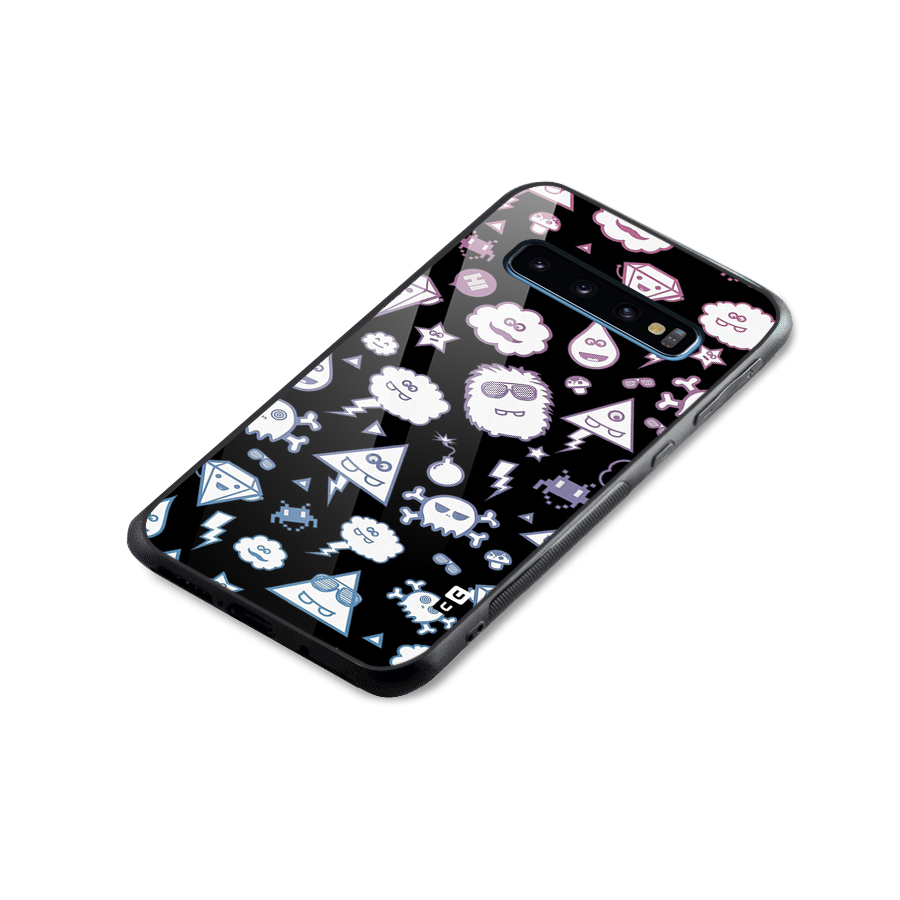 Funny Faces Glass Back Case for Galaxy S10