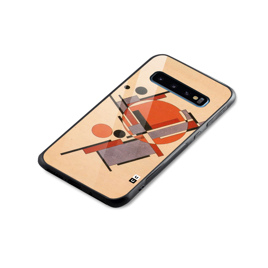 Geo Abstract Metrics Glass Back Case for Galaxy S10