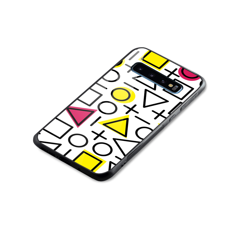 Geometry Pattern Glass Back Case for Galaxy S10