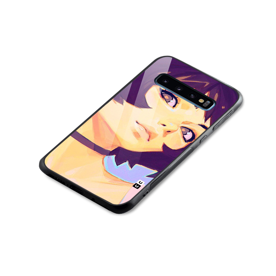 Girl Face Art Glass Back Case for Galaxy S10