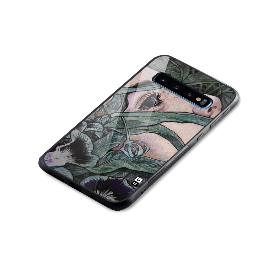 Girl Grass Art Glass Back Case for Galaxy S10