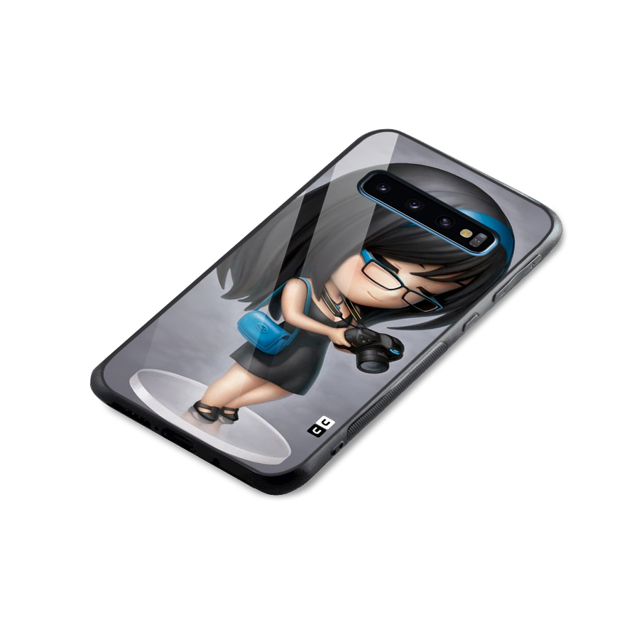 Girl With Camera Glass Back Case for Galaxy S10