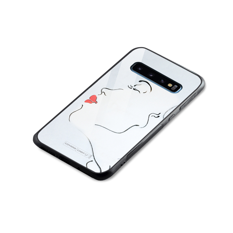 Girl in Red Lipstick Glass Back Case for Galaxy S10