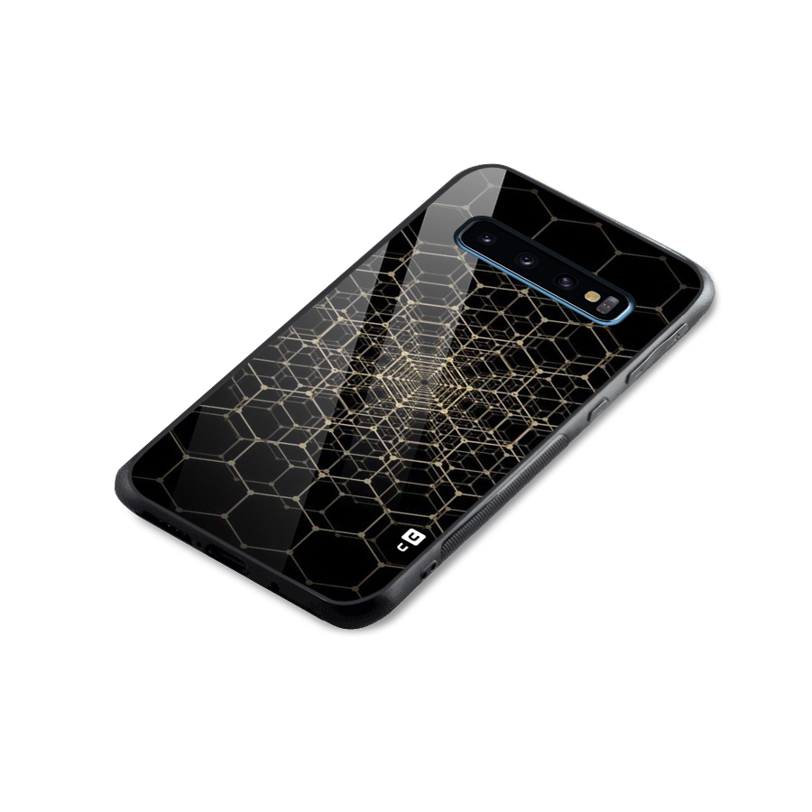 Gold Web Glass Back Case for Galaxy S10