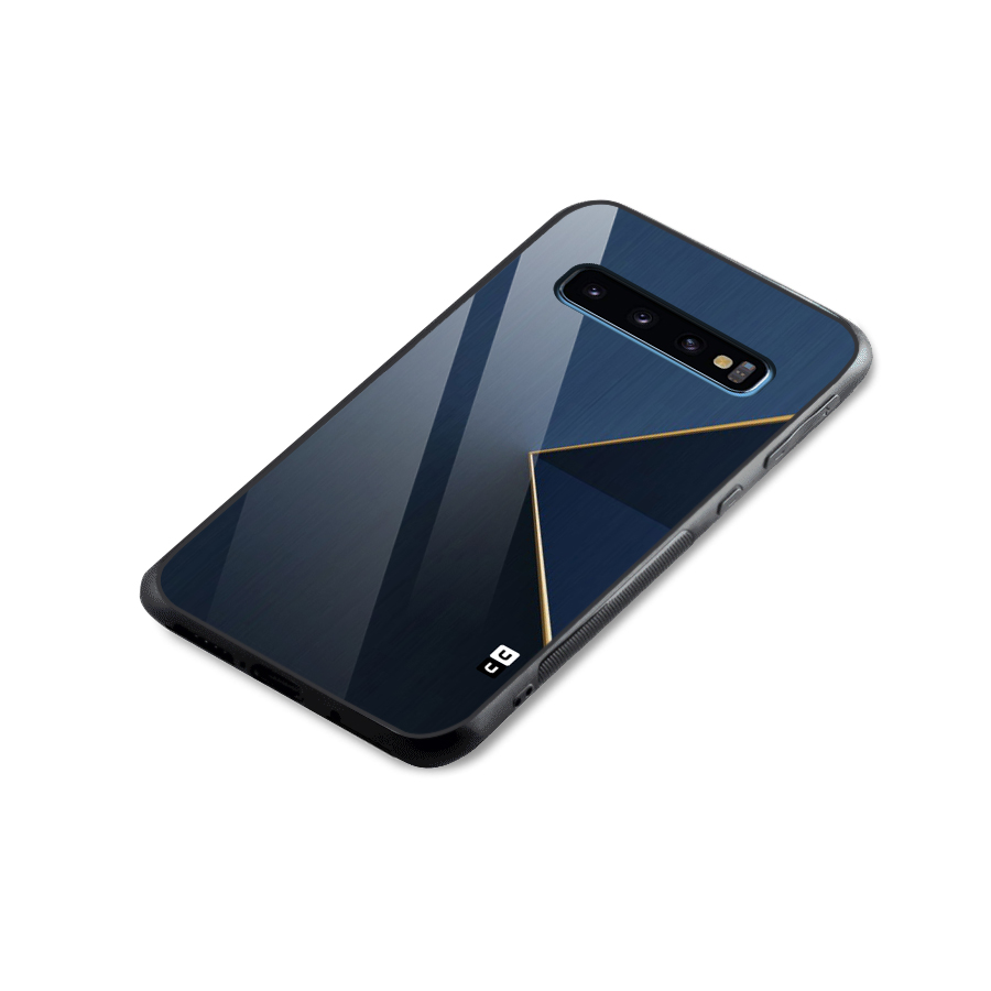 Golden Blue Triangle Glass Back Case for Galaxy S10