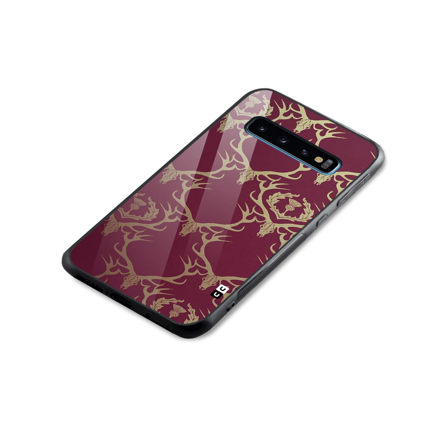 Golden Bull Design Glass Back Case for Galaxy S10