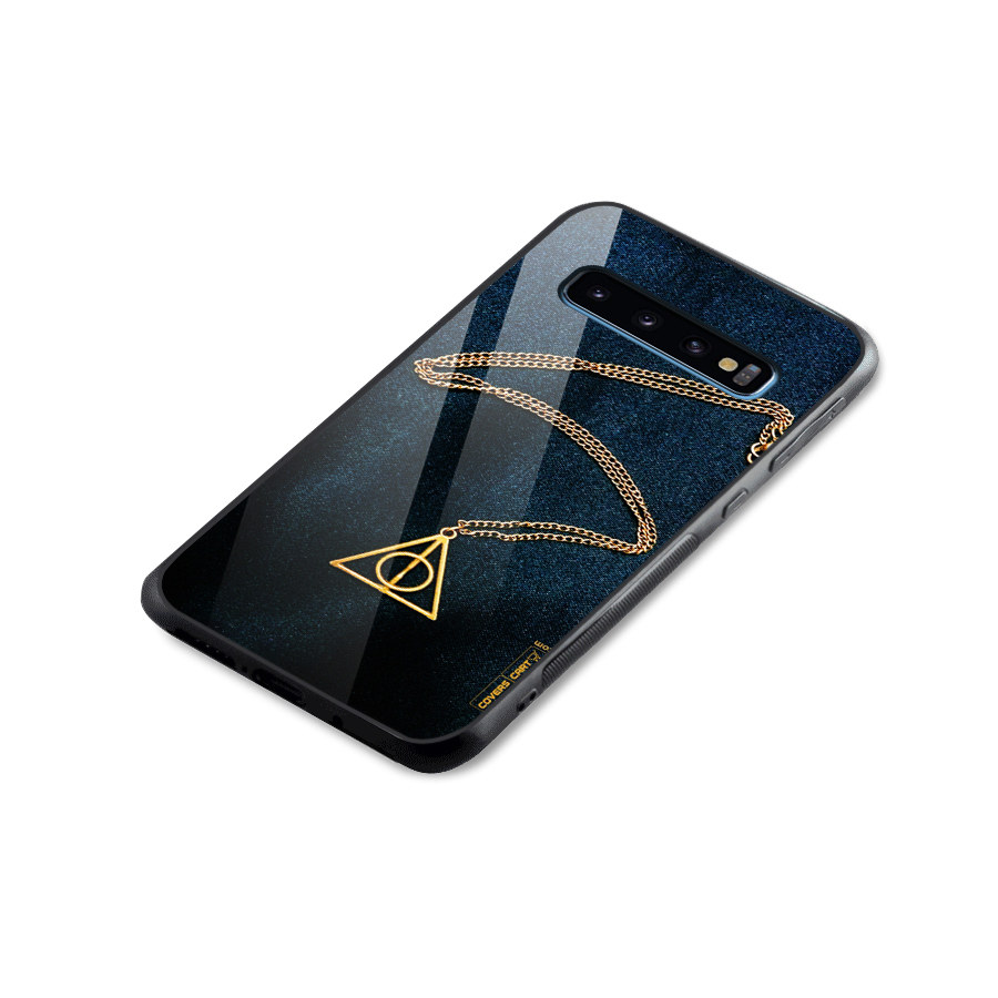 Golden Chain Glass Back Case for Galaxy S10