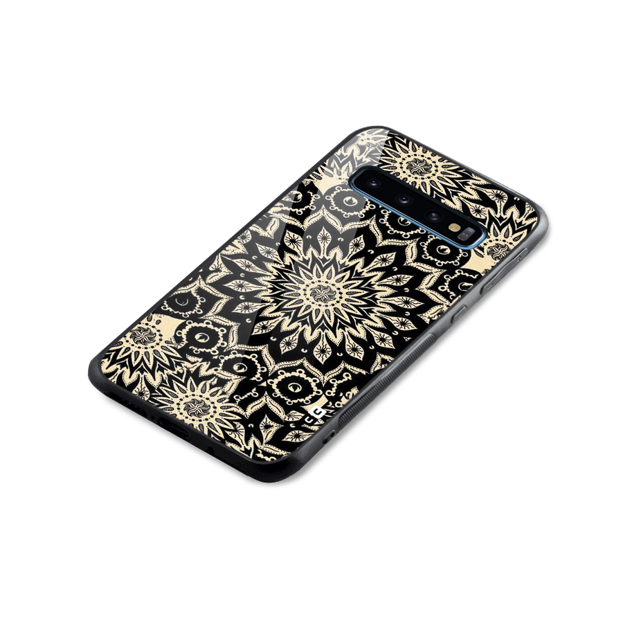 Golden Mandala Glass Back Case for Galaxy S10