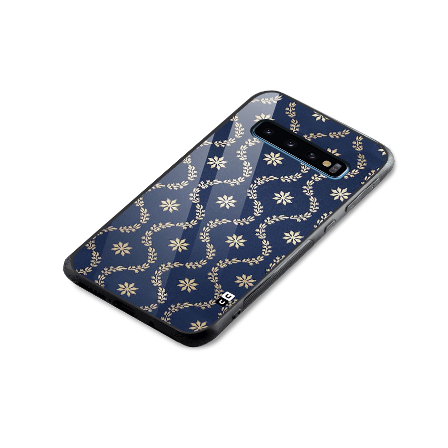 Gorgeous Gold Leaf Pattern Glass Back Case for Galaxy S10