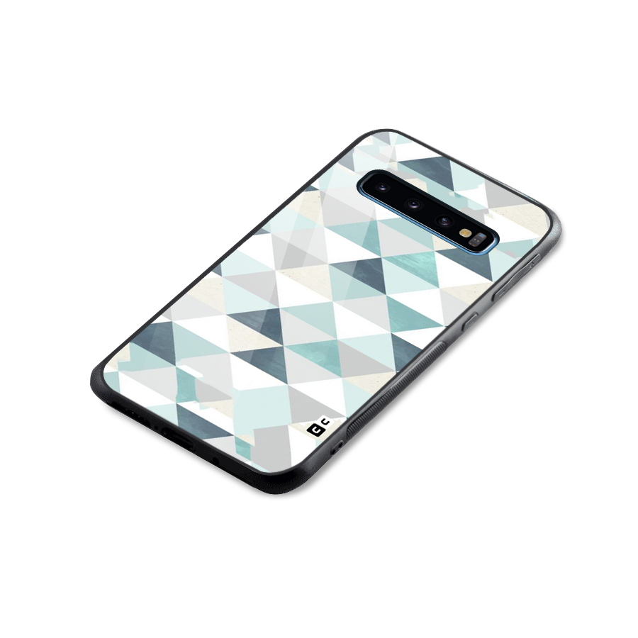 Green And Grey Pattern Glass Back Case for Galaxy S10
