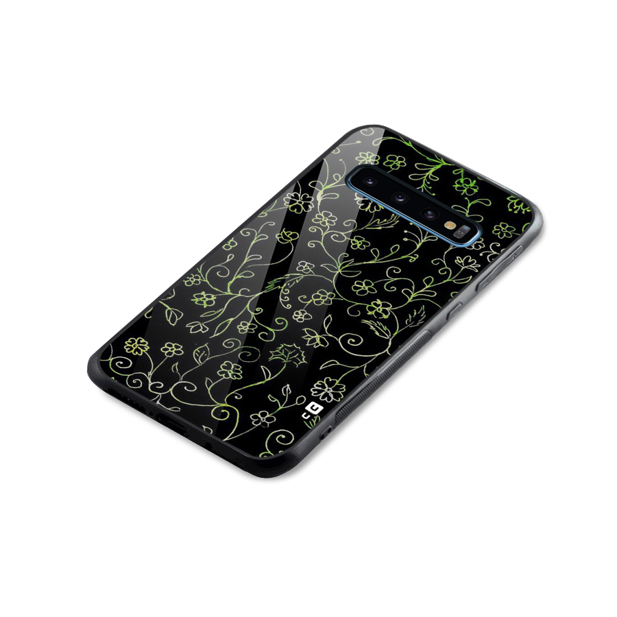 Green Leaves Glass Back Case for Galaxy S10