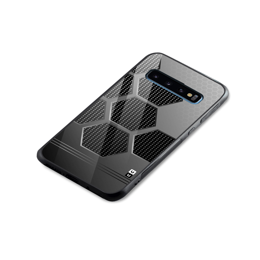 Grey Black Hexa Glass Back Case for Galaxy S10