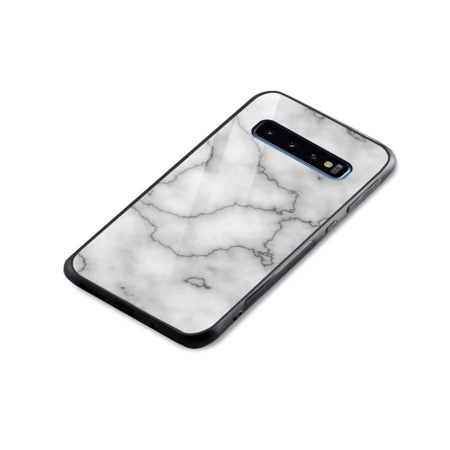 Grey Marble Glass Back Case for Galaxy S10