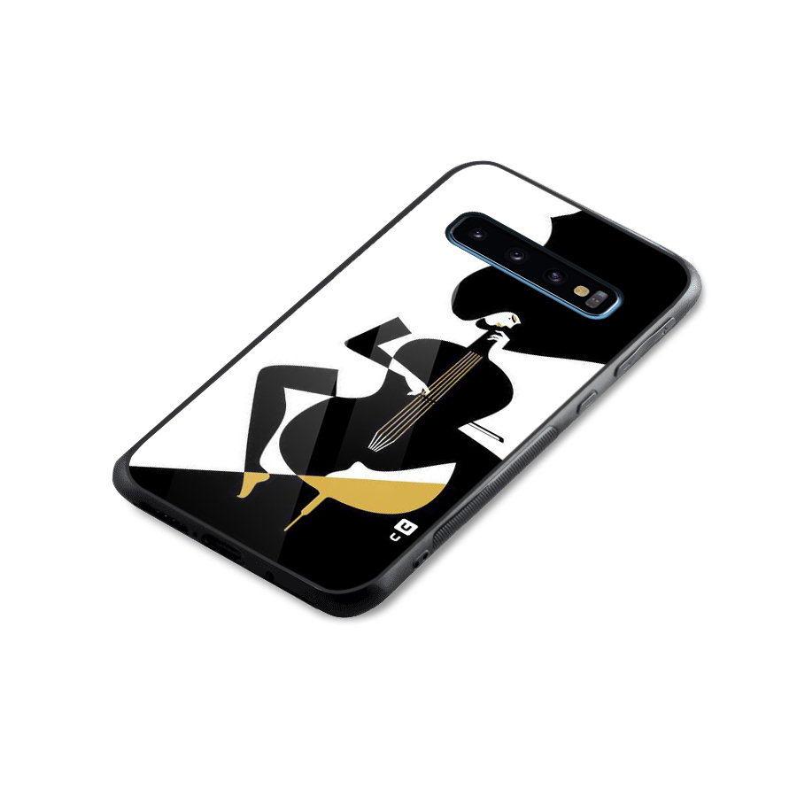 Guitar Women Glass Back Case for Galaxy S10