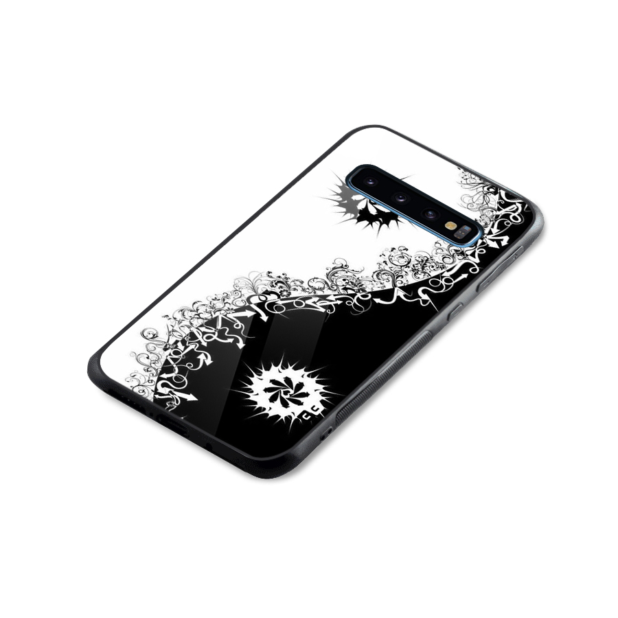 Half Peace Design Glass Back Case for Galaxy S10