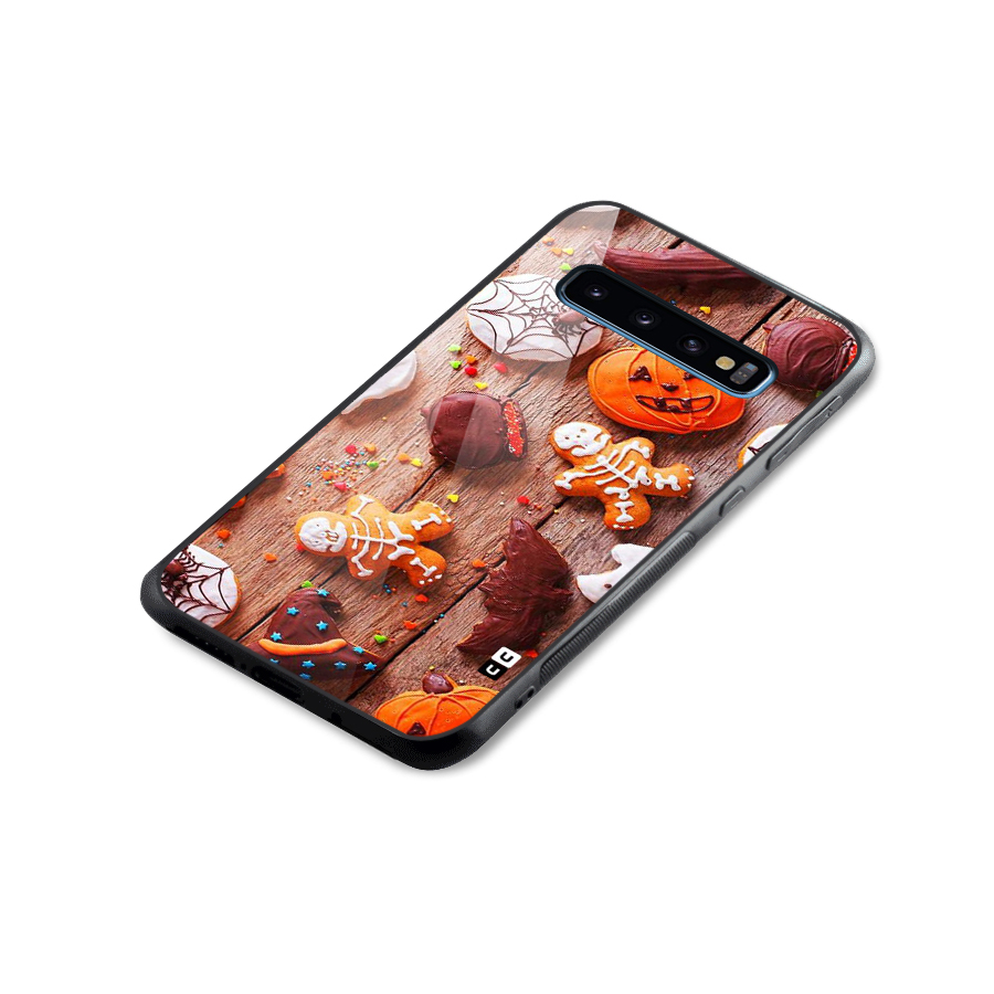 Halloween Chocolates Glass Back Case for Galaxy S10