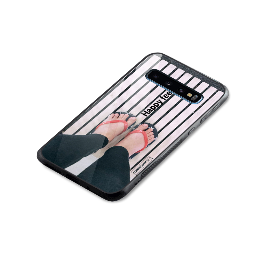 Happy Feet Glass Back Case for Galaxy S10
