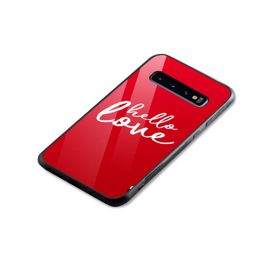 Hello Love Glass Back Case for Galaxy S10