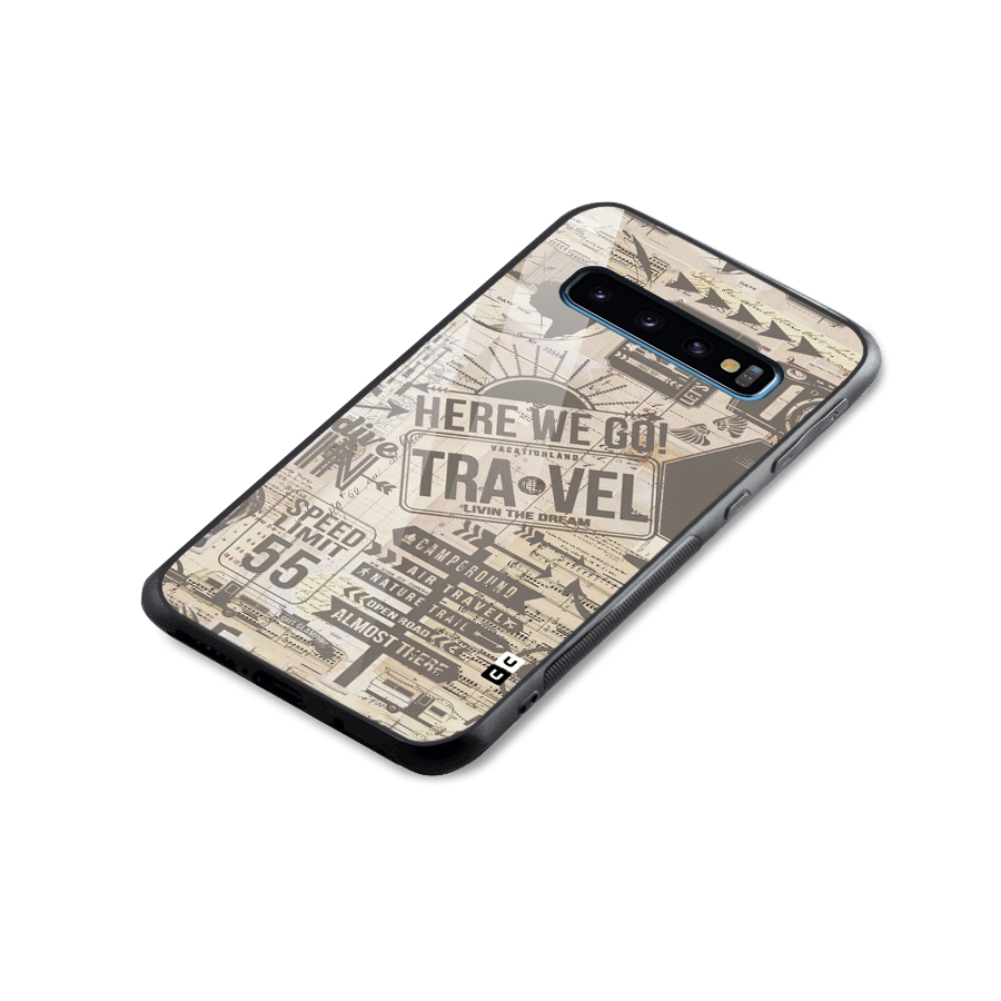 Here We Travel Glass Back Case for Galaxy S10