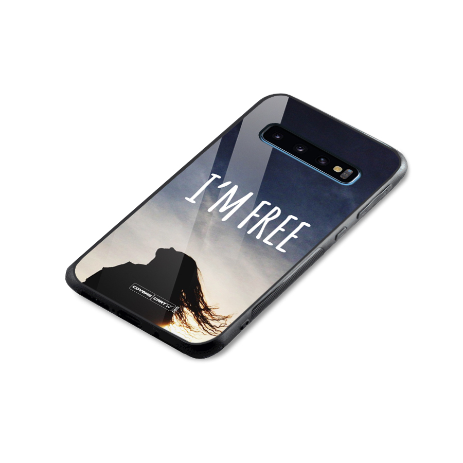 I m Free Glass Back Case for Galaxy S10