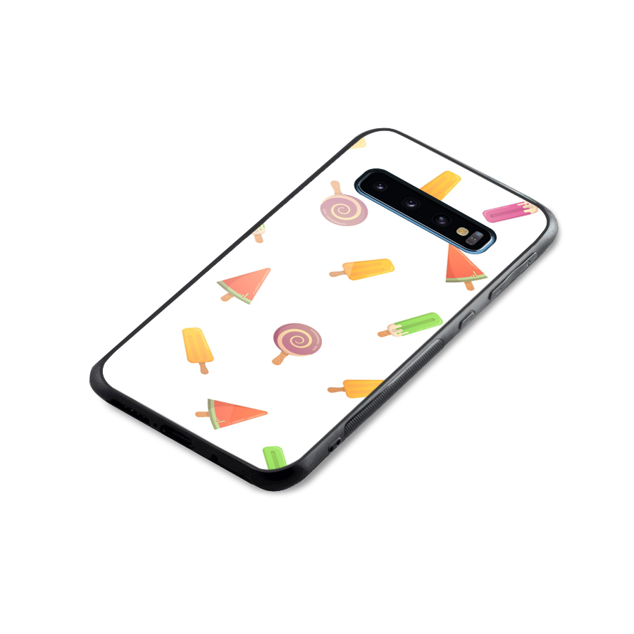 Ice Cream Colors Glass Back Case for Galaxy S10