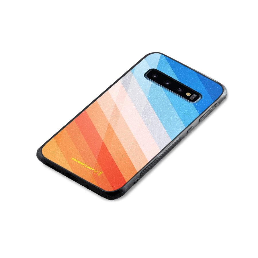 Jazzy Pattern Glass Back Case for Galaxy S10