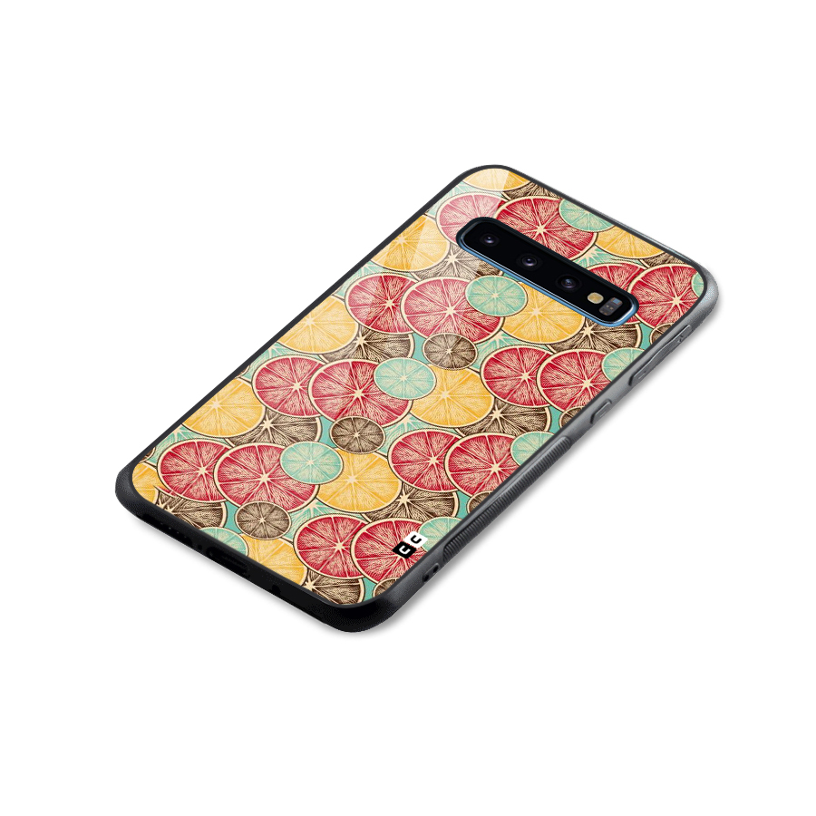 Juicy Pattern Glass Back Case for Galaxy S10
