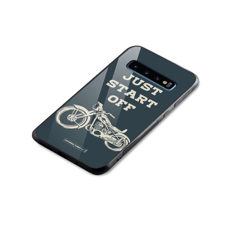 Just Start Off Glass Back Case for Galaxy S10