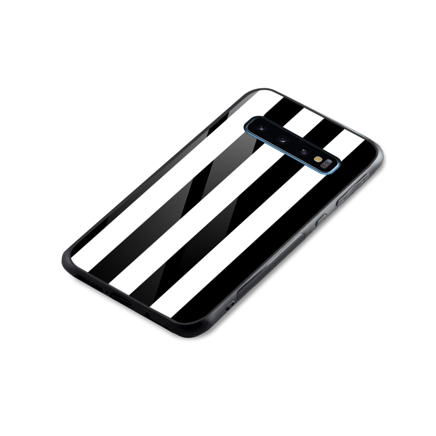 Lavish Black Stripes Glass Back Case for Galaxy S10