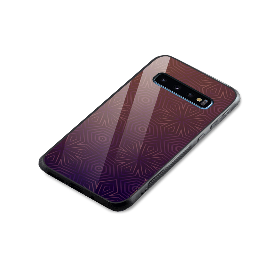 Lavish Purple Pattern Glass Back Case for Galaxy S10
