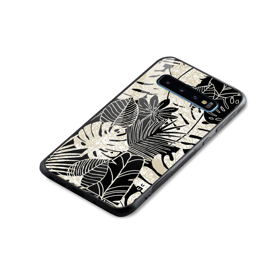 Leaf Pattern Glass Back Case for Galaxy S10