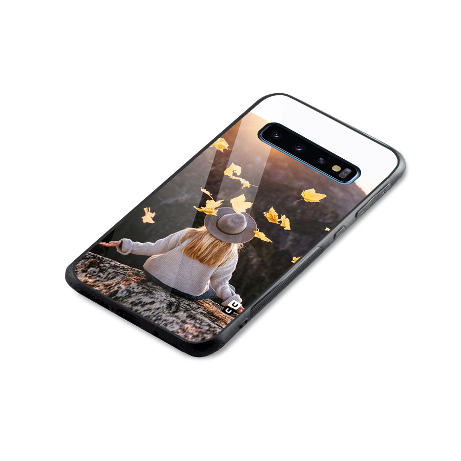 Leaf Rain Sunset Glass Back Case for Galaxy S10