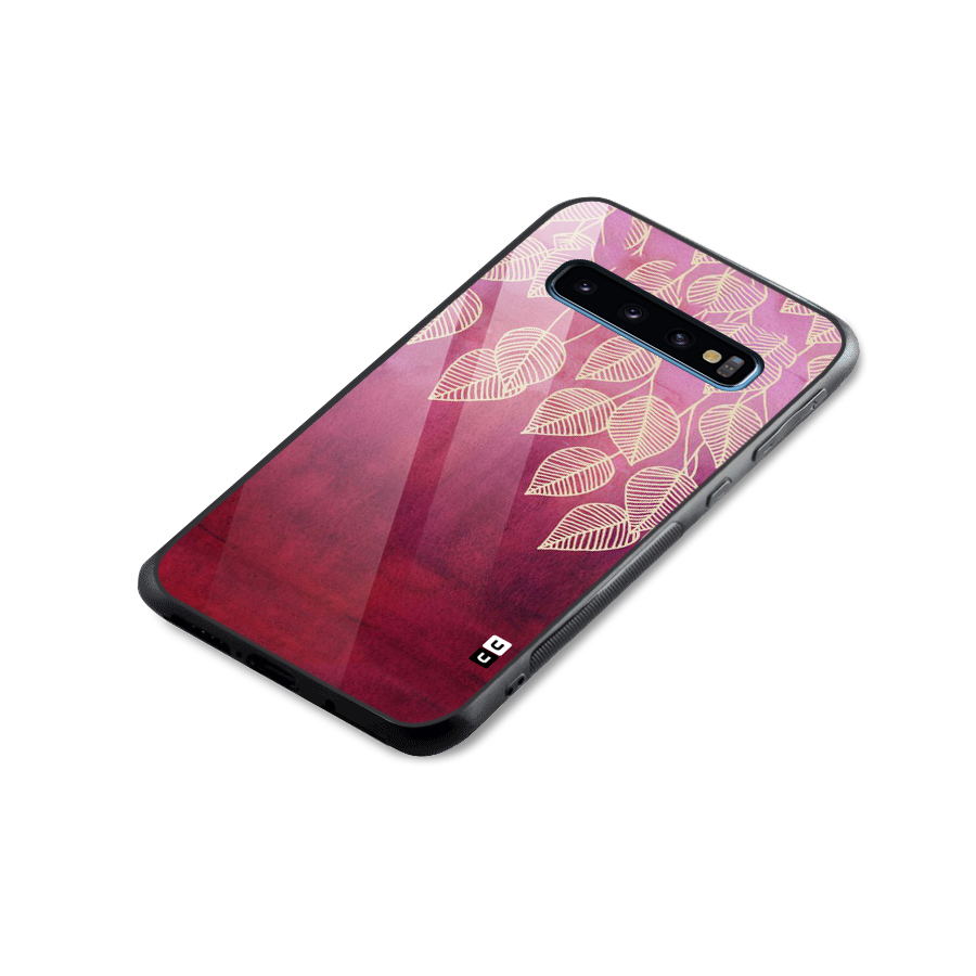 Leafy Outline Glass Back Case for Galaxy S10