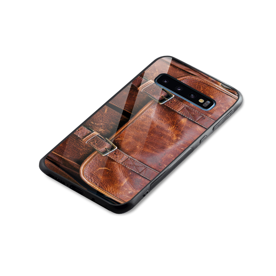 Bag Design (Printed) Glass Back Case for Galaxy S10
