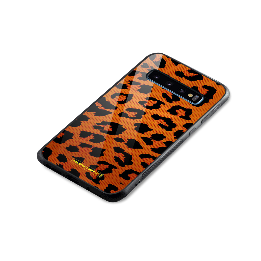 Leopard Glass Back Case for Galaxy S10