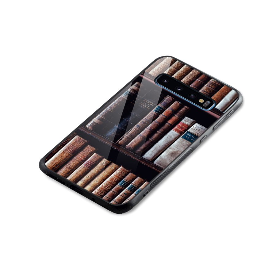 Library Love Glass Back Case for Galaxy S10