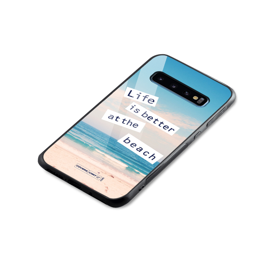 Life is better at the Beach Glass Back Case for Galaxy S10