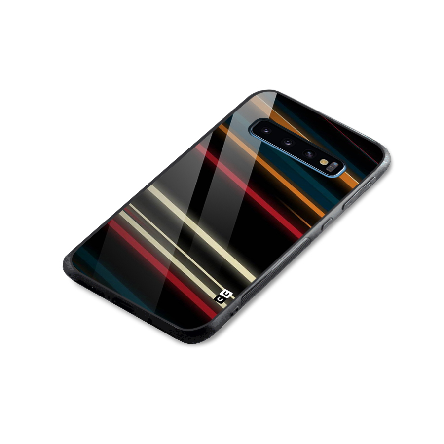 Light Diagonal Stripes Glass Back Case for Galaxy S10