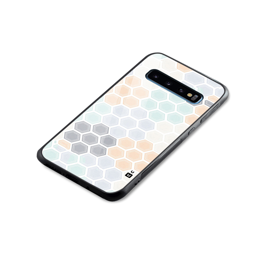 Light Hexagons Glass Back Case for Galaxy S10