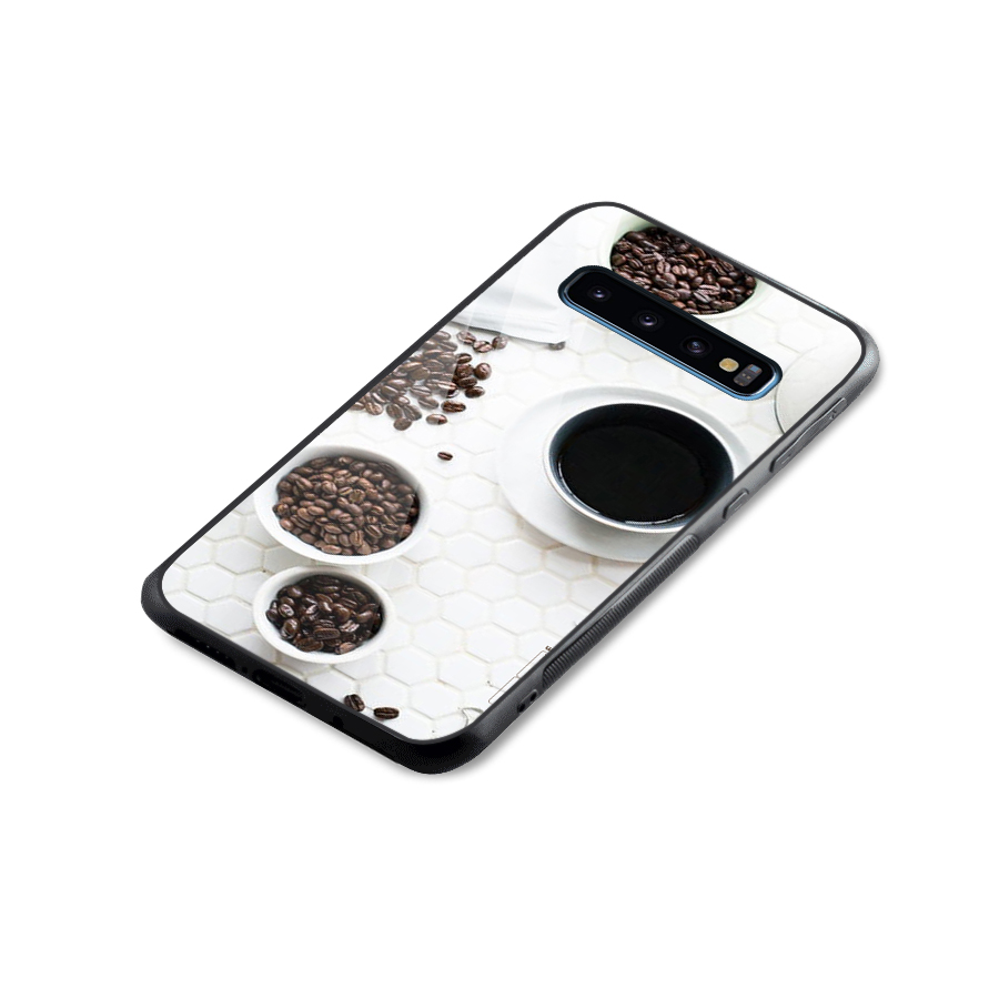 Live Coffee Glass Back Case for Galaxy S10