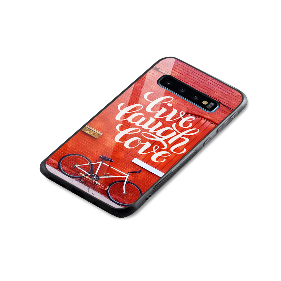 Live Laugh Love Glass Back Case for Galaxy S10