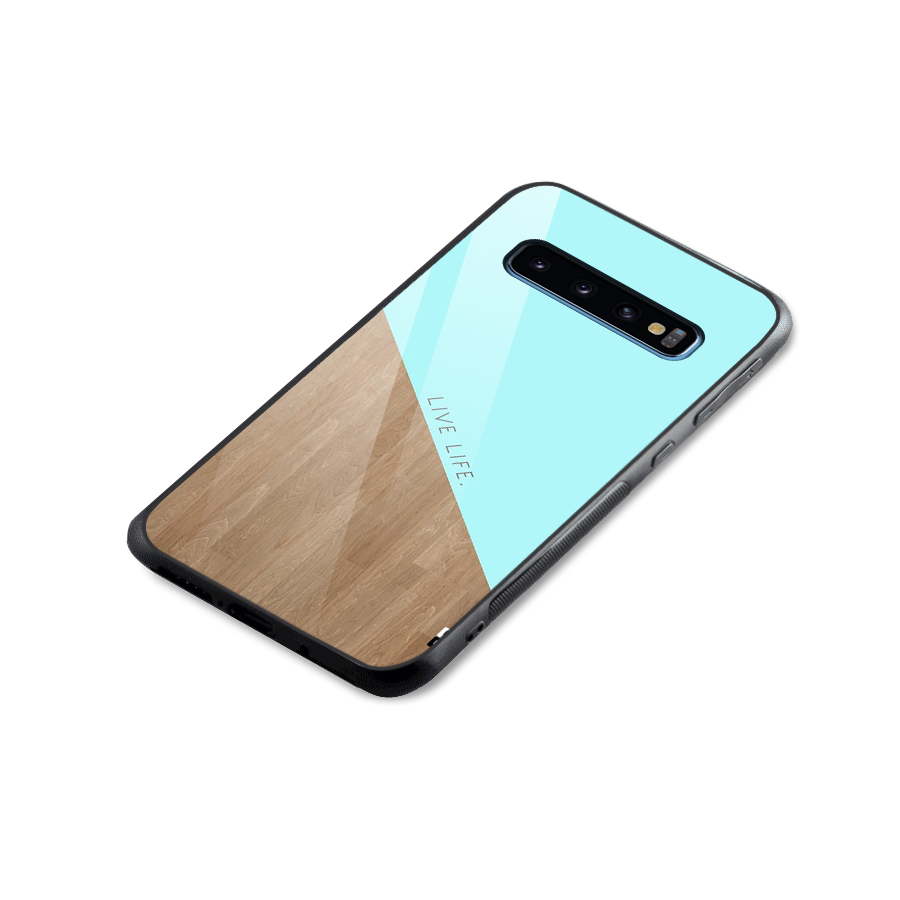 Live Life Glass Back Case for Galaxy S10