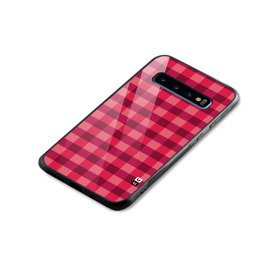 Love Checks Glass Back Case for Galaxy S10