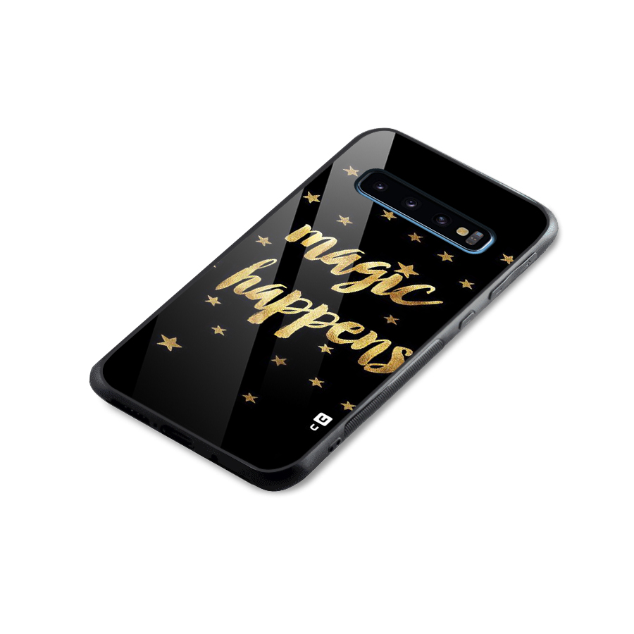 Magic Happens Glass Back Case for Galaxy S10