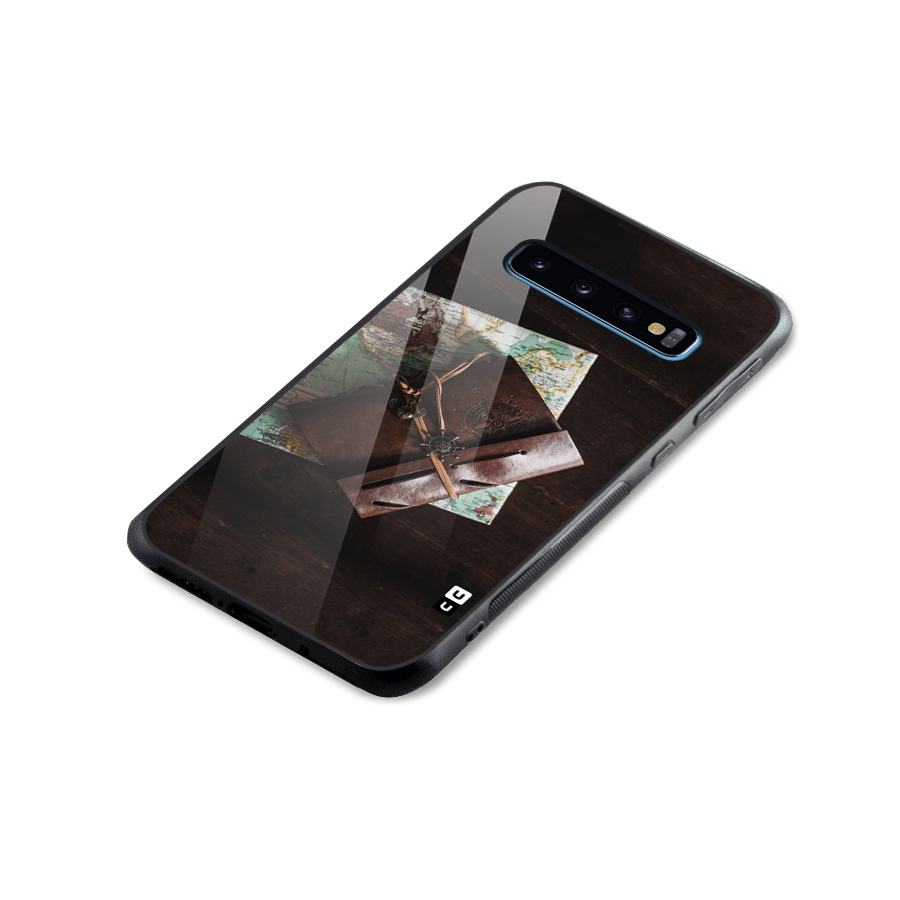 Map Journal Glass Back Case for Galaxy S10