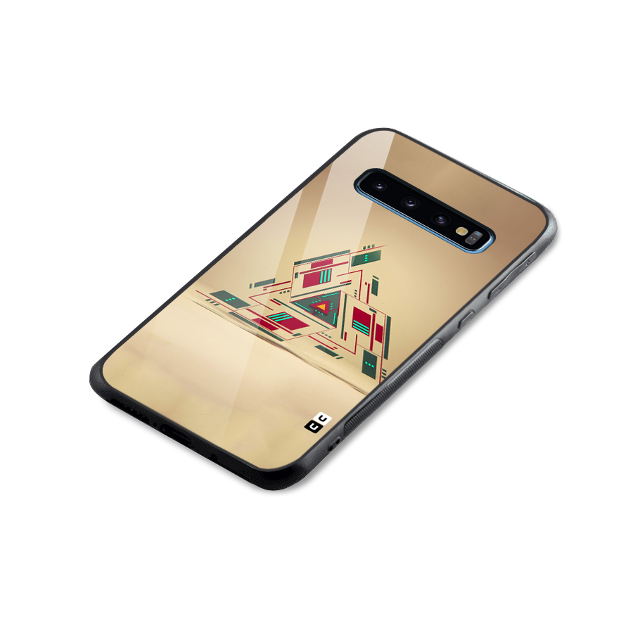 Maze Triangle Glass Back Case for Galaxy S10
