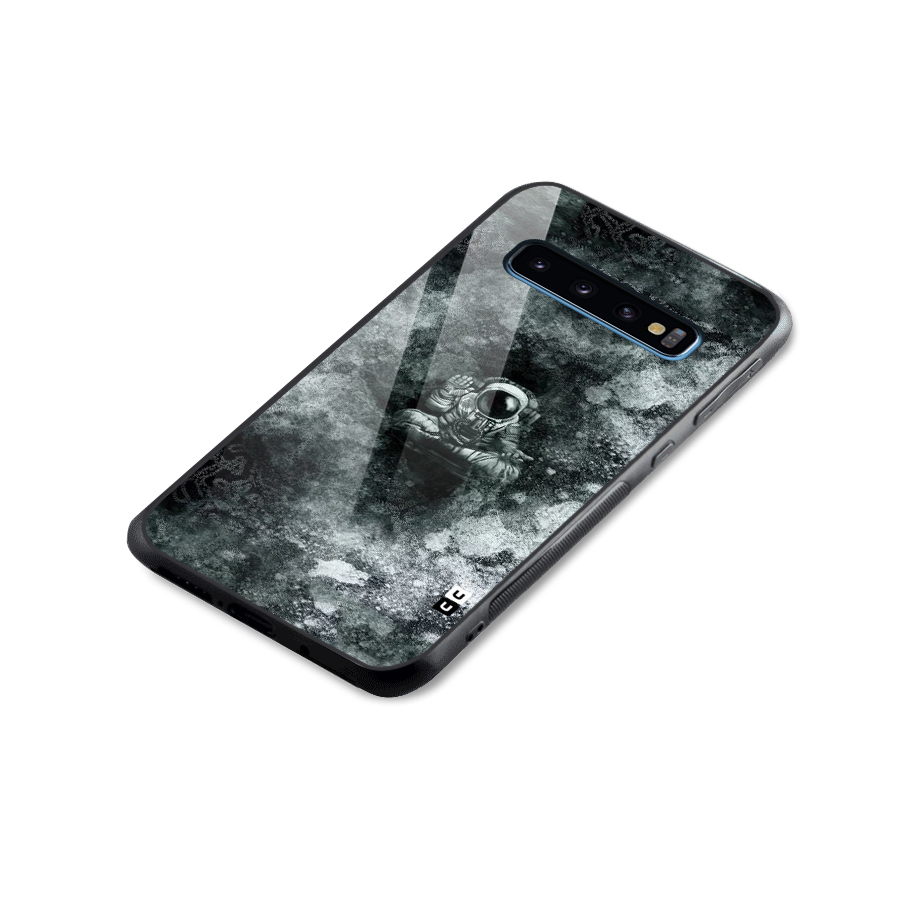 Meditating Spaceman Glass Back Case for Galaxy S10