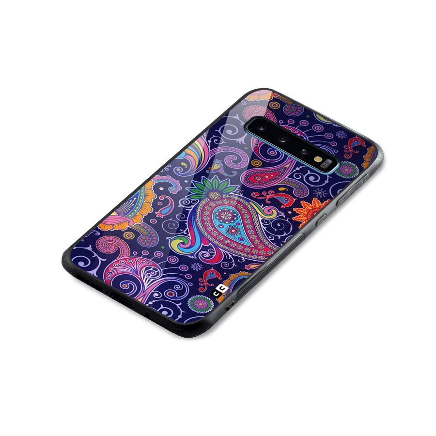 Mehendi Pattern Glass Back Case for Galaxy S10