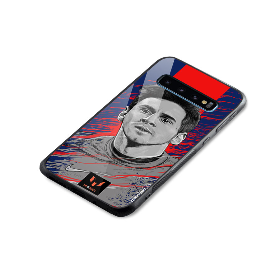 Messi For FCB Glass Back Case for Galaxy S10