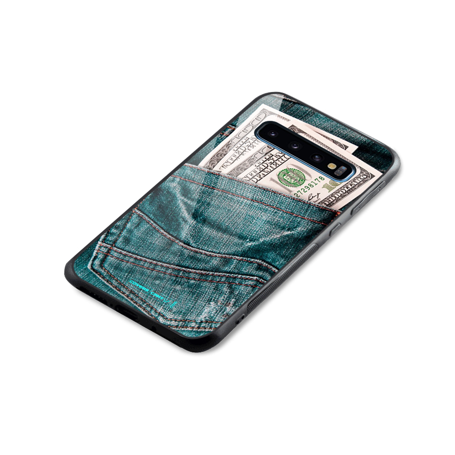 Money in Jeans Glass Back Case for Galaxy S10